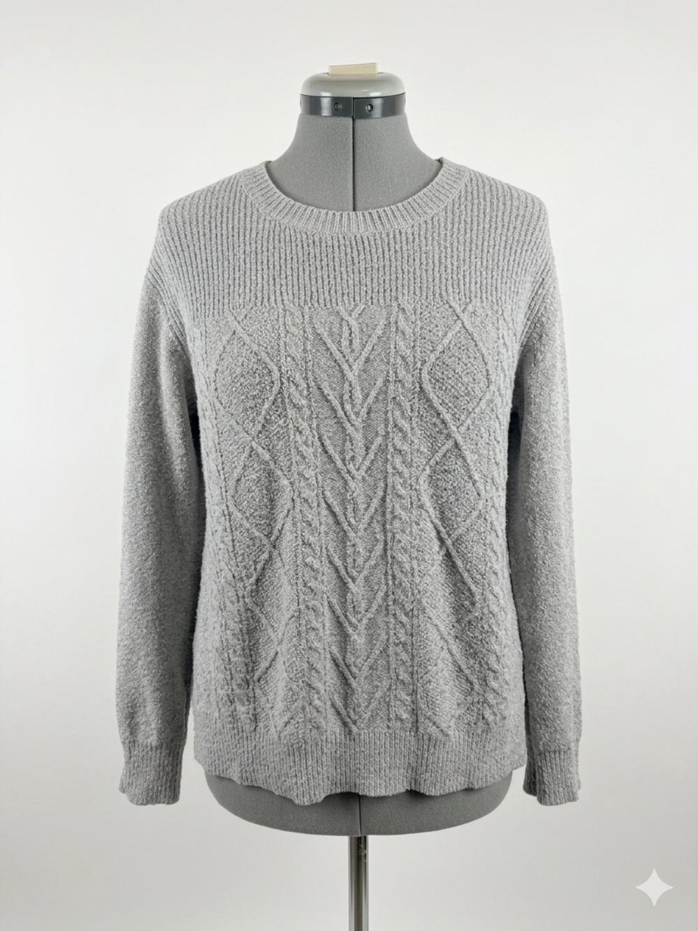 St. John's Bay Gray Cable Knit Crewneck Sweater